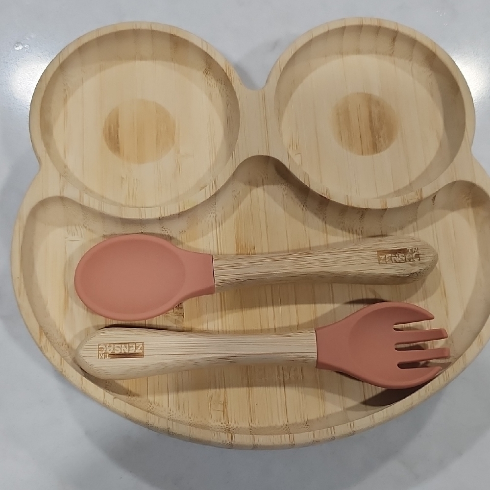 Bamboo Baby Plate with Utensils